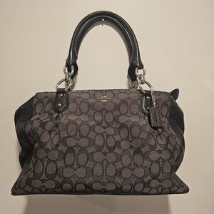 Coach Black and Gray Signature Tote Bag
